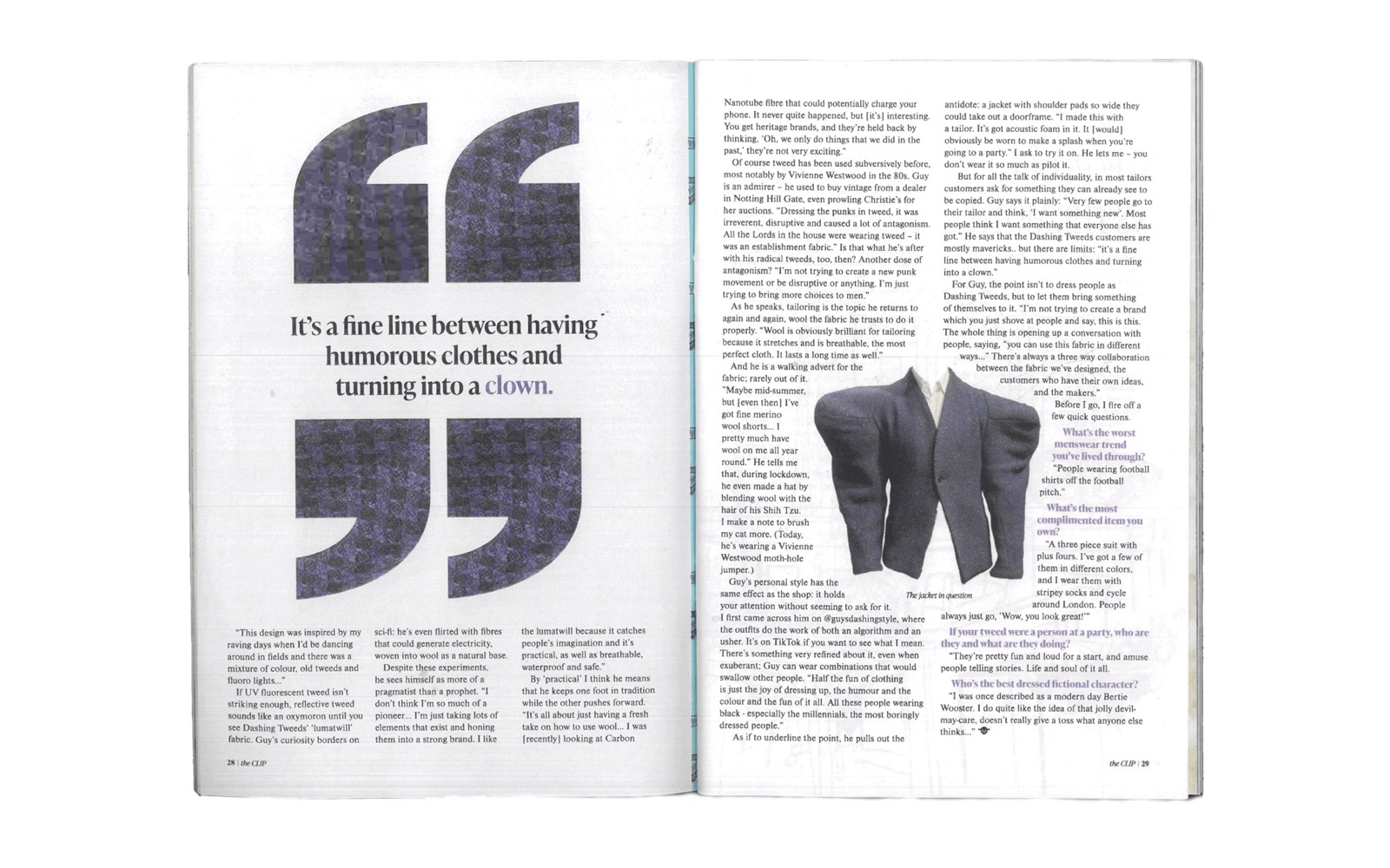 Dashing Tweeds fabric and Guy Hills